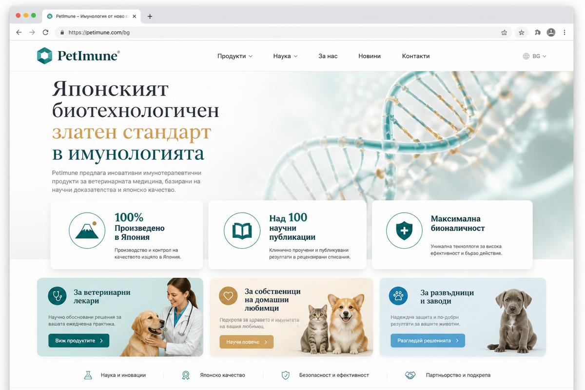 Преглед на проекта PetImune от Rochelle Digital Studio